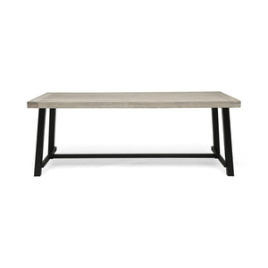 Equilibrium Outdoor Dining Table with Wooden Frame and Slat Top