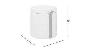 Brandy - Round Upholstered Storage Ottoman With Accent
