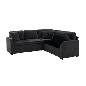 Modern L Shaped Sectional Sofa Bed With Hidden Storage Upholstery