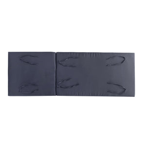 Lounge Chaise Set in Black Acacia Wood with Water-Resistant Cushions