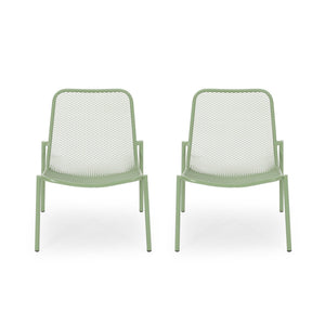 Outdoor Iron Chair With Mesh Design