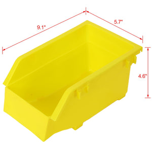 90 Parts Bin Shelving Storage Organizer With Locking Wheels For Shop Garage And Home - Black / Yellow