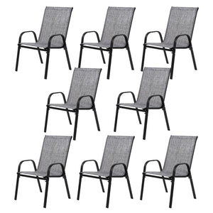 8 Piece Patio Chairs with Breathable Textilene Fabric