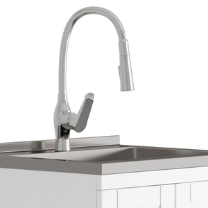 Reed - Deluxe Laundry Cabinet With Pull-Out Faucet And Stainless Steel Sink