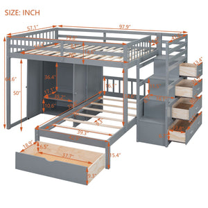 Bunk Bed With Wardrobe, Drawers