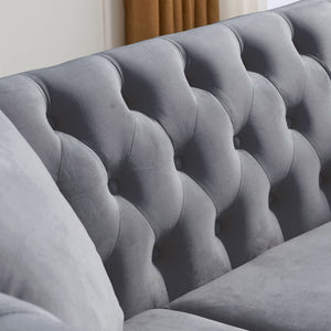 Chesterfield Sofa With Rolled Arms And Nailhead Trim