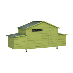 70" Large Wooden Chicken Coop with 2 Nesting Boxes and Waterproof Roof