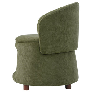 Green Pet Friendly Chair with Hidden Pet Nook and Convertible Stool