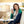 Two-Piece Set of Golden Brass Swan Table Lamps with LED Bulbs