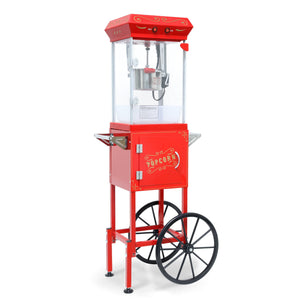 Popcorn Machine with Cart, 6 Oz Stainless Steel Pot