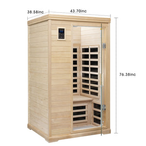 2 Person Far Infrared Hemlock Indoor Sauna Room - Natural