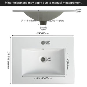 Wall Mounted Floating Bathroom Vanity With Open Shelf & Soft Close Door