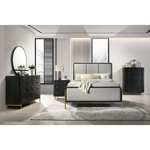 Anser - 5 Drawer Chest, Bedroom Storage Furniture - Black