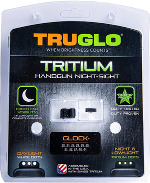 TruGlo Tritium Pro Brite Site High Set Glock Handgun Sight, Glock 20, 21, 29, 30