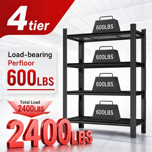 60"H 4-Tier Adjustable Heavy Duty Shelving Metal Mesh Storage Rack