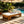 Teak Finish Acacia Wood Daybed with Cream Cushion