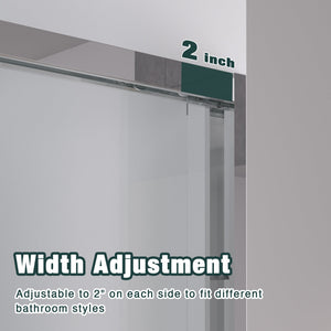 56-60"x74" Aluminum Frame Double Sliding Shower Door