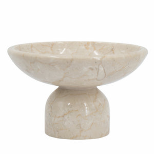 7x7x4" Round Marble Pedestal Fruit Bowl