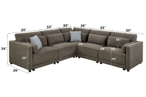 Rylie Modular Sectional Sofa With Toss Pillows