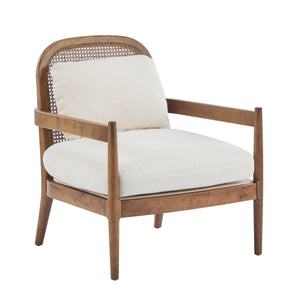 Elliston Rattan Backrest Solid Wood Accent Chair with Cushions - Set of 2
