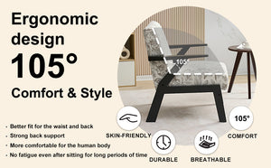 Mid-Century Modern Lounge Armchair - Seat Cushion (Beige + Grey)