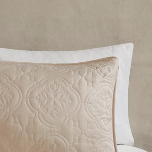 3 Piece Reversible Bedspread Set Khaki Full/Queen