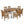 7 Pieces Acacia Wood Outdoor Dining Set