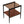 Modern Rectangle End Table (Set of 2) With Tempered Glass Tabletop And Layer - Brown