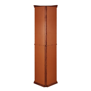 Corner Curio Cabinet With Lights, Adjustable Tempered Glass Shelves, Mirrored Back, Display Cabinet (E26 Light Bulb Not Included)