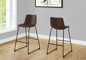 Bar Height Office Chair with Curved Backrest and Leather-Look Upholstery
