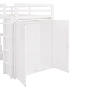 Loft Bed With Drawers, Desk, And Wardrobe