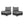 Modular Armless Chairs With Coffee Table For Garden (Set of 2) - Gray