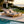 Light Teak Acacia Wood Double Chaise Lounger Set