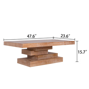 Modern Rustic Coffee Table – Rectangular Wood Center Table