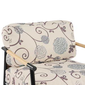 27.56" Modern Accent Chair with Plush Cushions and Wooden Armrests