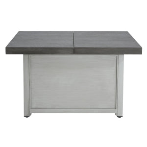 Extendable Rectangle Aluminum Alloy Fire Pit Table, 50,000 BTU