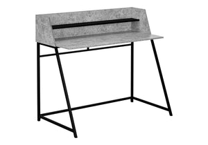 Computer Desk for Home Office with Marble Look and Storage Shelves