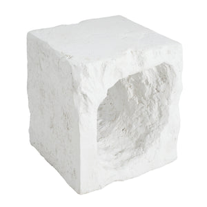 Lyra Outdoor Patio Karst Cave Inspired MGO Side Table White