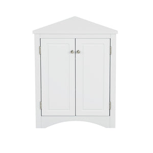 Triangle Bathroom Storage Cabinet With Adjustable Shelves, Freestanding Floor Cabinet For Home Kitchen