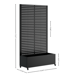 Metal Planter Box with Trellis, 73' x 35' x 16" Raised Garden Bed