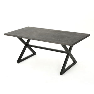 Rolando Outdoor Aluminum Dining Table with Steel Frame