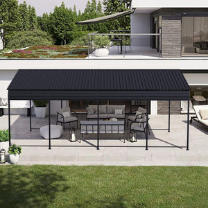 Heavy Duty Carport With Galvanized Roof And Enhanced Base - Anthracite
