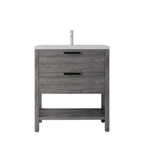 36 Inch Freestanding Bathroom Vanity with Sink, Soft-Close Drawer, Ceramic Sink, Plywood