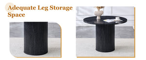 Modern Spliced Circular Dining Table with 42 Inch Diameter