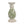 D4.7x10' White Ceramic Candle Holder with Green Floral Patterns, Small