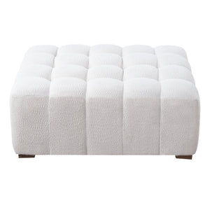 White Boucle Multipurpose Ottoman