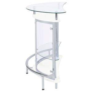 Strick - Freestanding Glass Top Home Bar Wine Cabinet - White