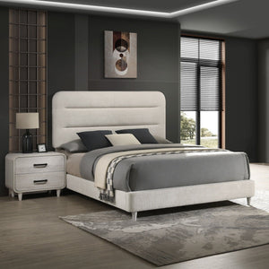 Upholstered Panel Bed, Sleek Lines