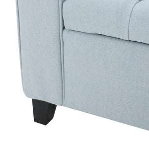 Hayes Contemporary Armed Storage Bench with Rolled Arms and Button Tufting