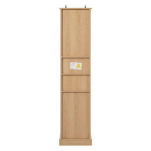 Tall Bathroom Cabinet With 1 Door, 3 Drawers, Open Storage - Wood
